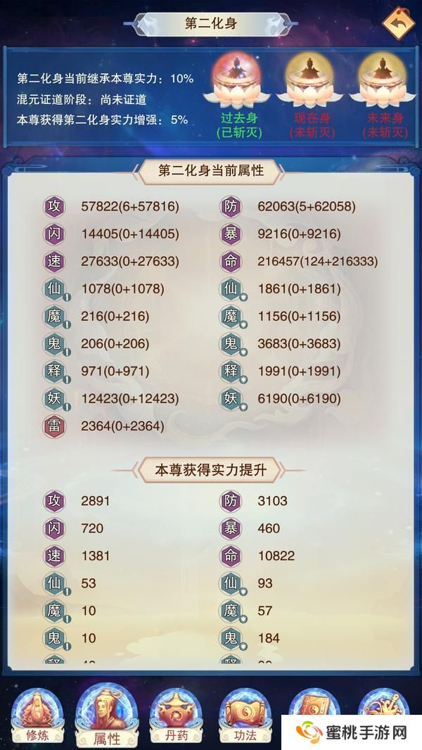 想不想修真第二化身修炼、属性、功法详解